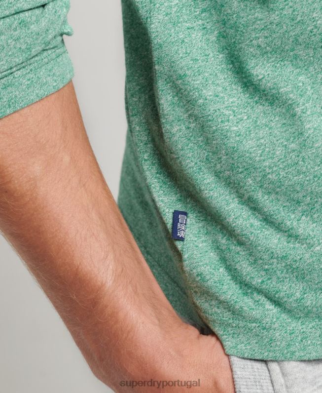 blusa vintage de algodão orgânico com logo bordado homens verde roupas Superdry 2208H1542