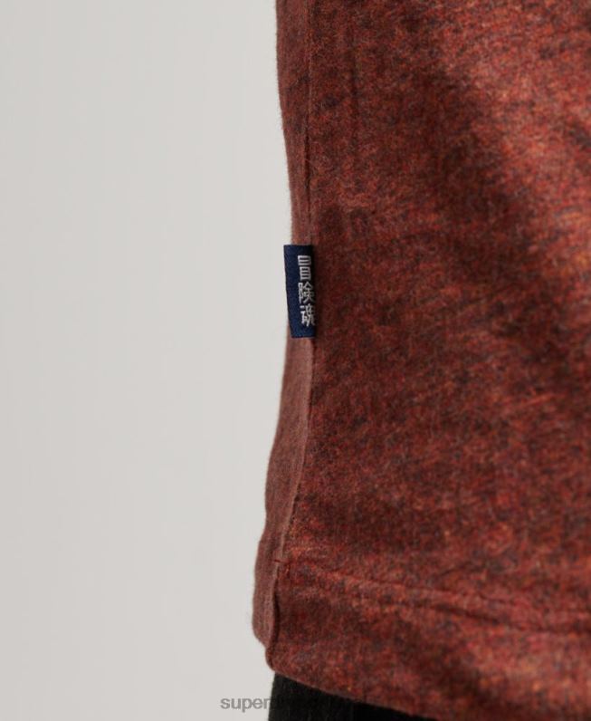 blusa vintage de algodão orgânico com logo bordado homens vermelho roupas Superdry 2208H1468