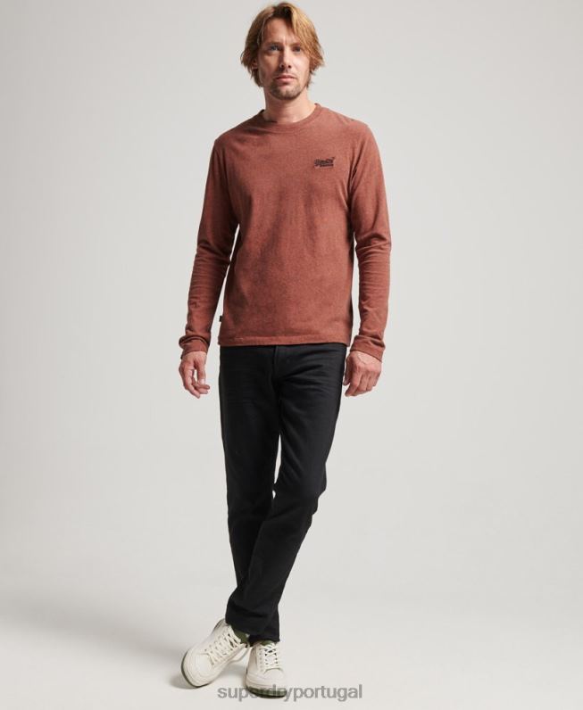 blusa vintage de algodão orgânico com logo bordado homens vermelho roupas Superdry 2208H1468