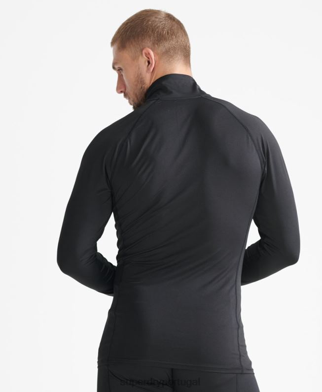 camada de base de meio zíper homens preto roupas Superdry 2208H1399