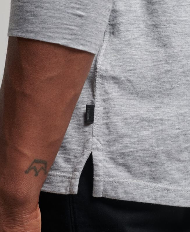 camisa henley manga longa homens cinza escuro roupas Superdry 2208H1510