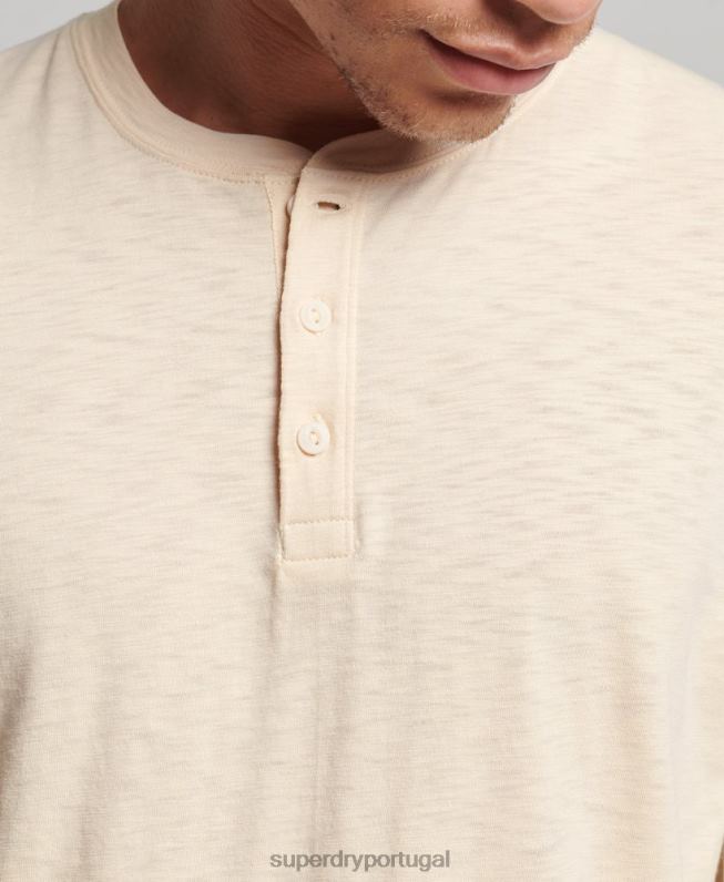 camisa henley manga longa homens creme roupas Superdry 2208H6365