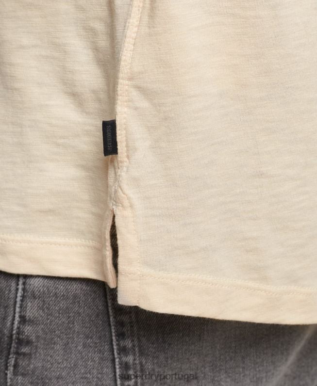 camisa henley manga longa homens creme roupas Superdry 2208H6365