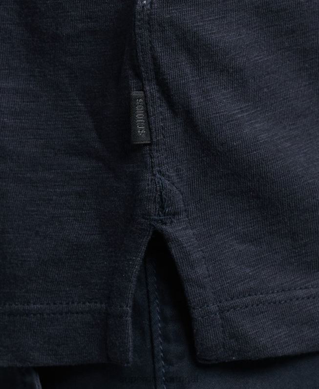 camisa henley manga longa homens marinha roupas Superdry 2208H1513