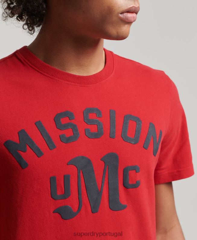 camiseta atlética vintage homens vermelho roupas Superdry 2208H4928