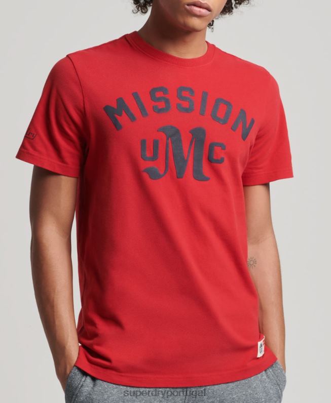 camiseta atlética vintage homens vermelho roupas Superdry 2208H4928