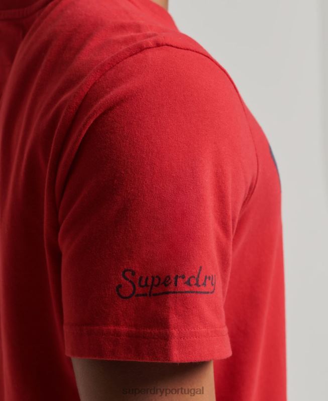 camiseta atlética vintage homens vermelho roupas Superdry 2208H4928