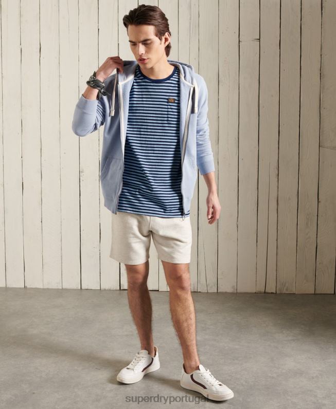 camiseta boho índigo de algodão orgânico homens azul roupas Superdry 2208H4963