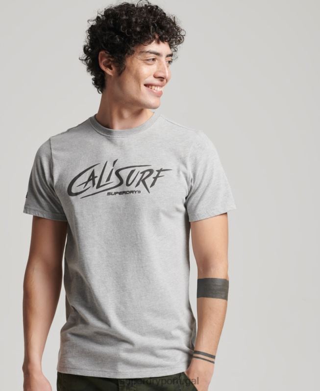 camiseta cali vintage homens cinza roupas Superdry 2208H4909