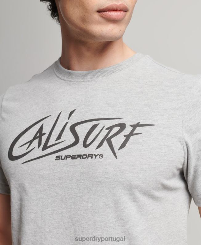 camiseta cali vintage homens cinza roupas Superdry 2208H4909