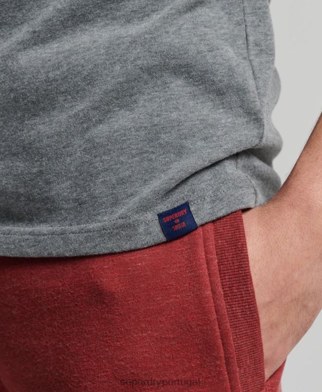 camiseta clássica com logo gráfico homens cinza roupas Superdry 2208H4828