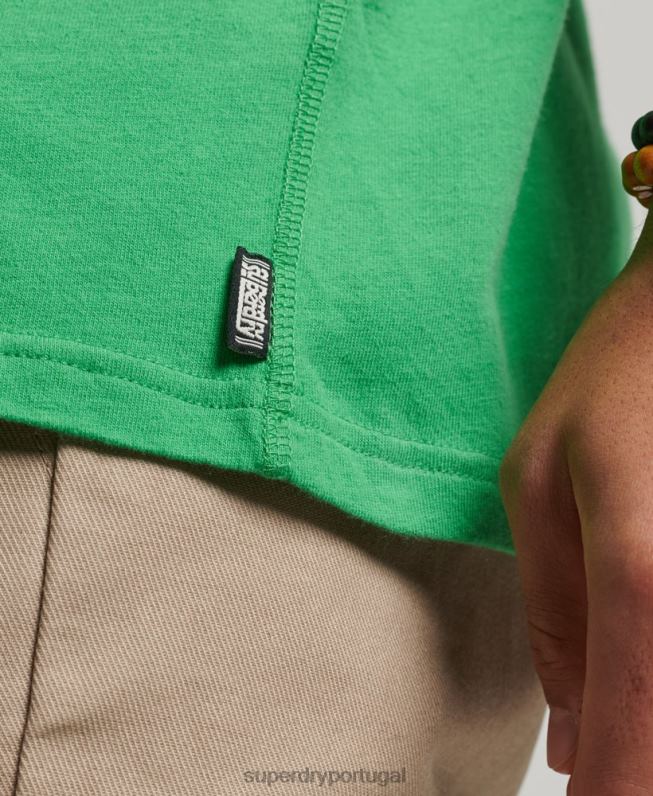 camiseta clássica retrabalhada homens verde roupas Superdry 2208H20