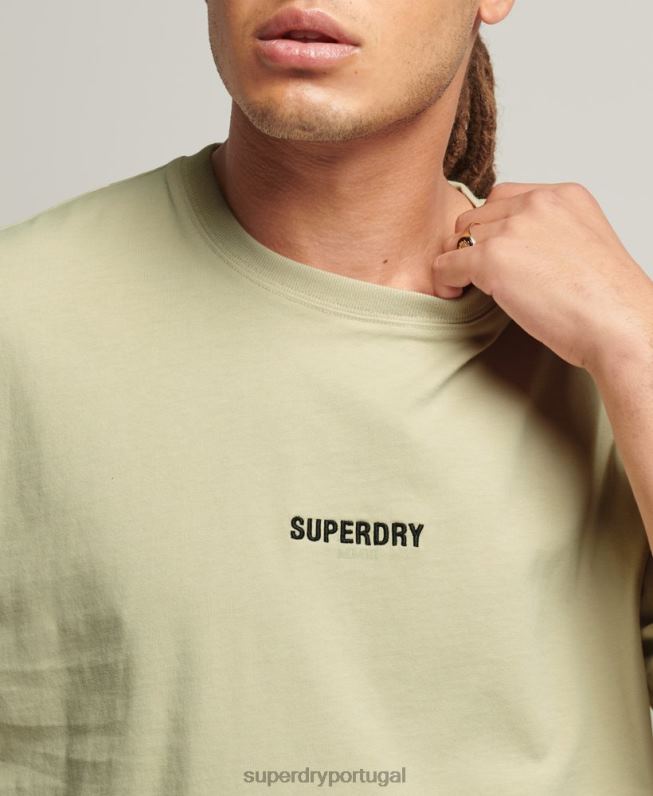 camiseta code micro logo homens bege roupas Superdry 2208H4835