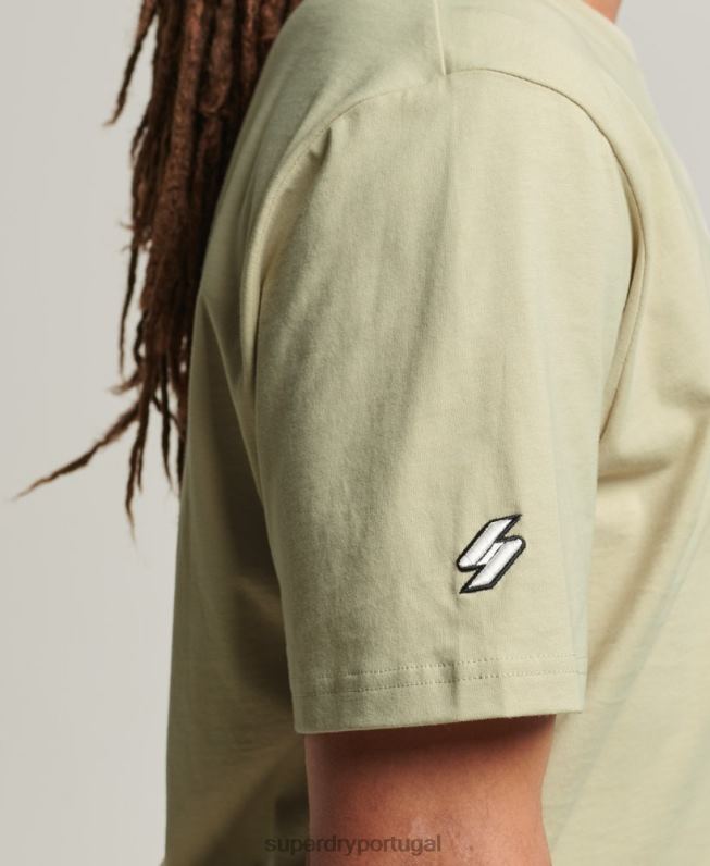 camiseta code micro logo homens bege roupas Superdry 2208H4835