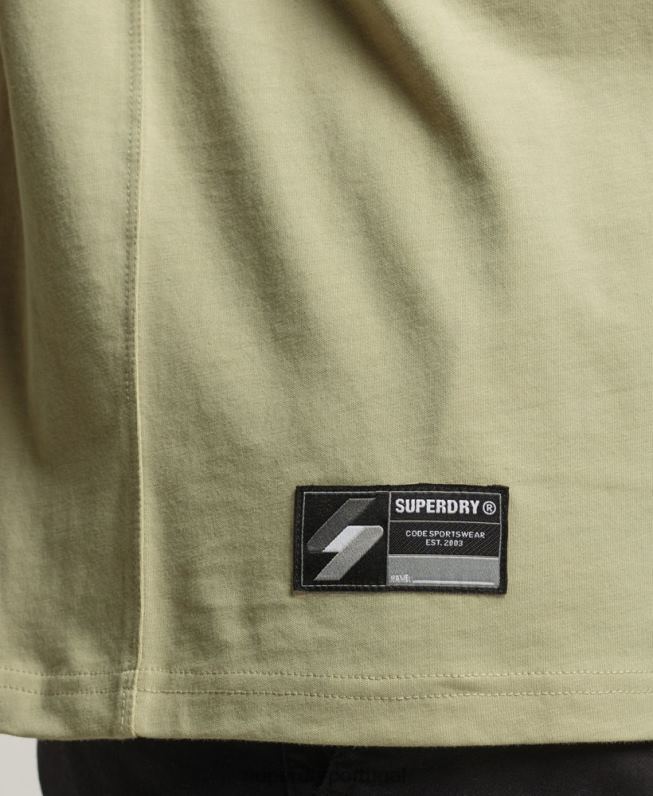 camiseta code micro logo homens bege roupas Superdry 2208H4835