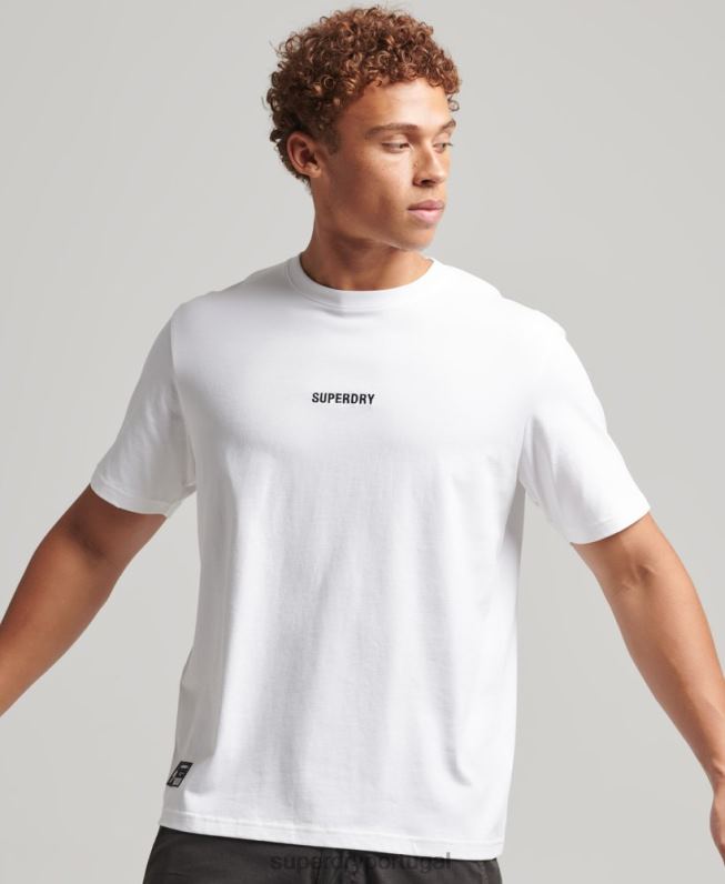 camiseta code micro logo homens branco roupas Superdry 2208H4803