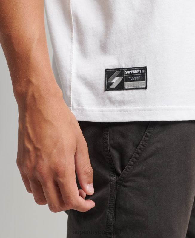camiseta code micro logo homens branco roupas Superdry 2208H4803