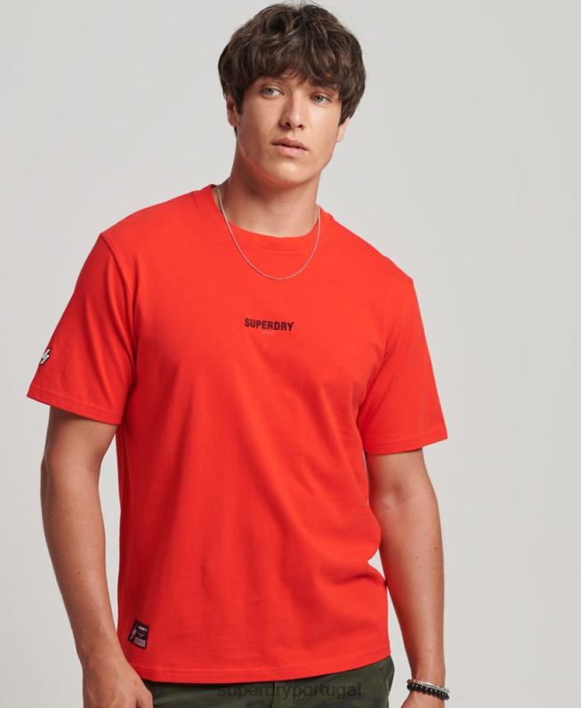 camiseta code micro logo homens vermelho roupas Superdry 2208H4799