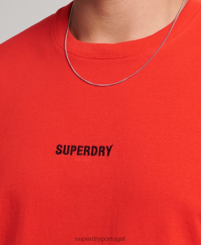 camiseta code micro logo homens vermelho roupas Superdry 2208H4799