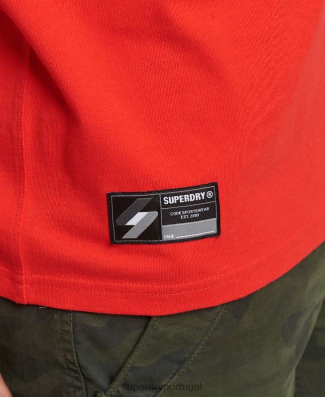 camiseta code micro logo homens vermelho roupas Superdry 2208H4799