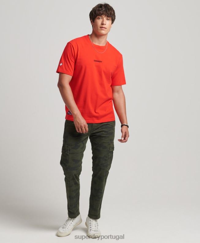 camiseta code micro logo homens vermelho roupas Superdry 2208H4799