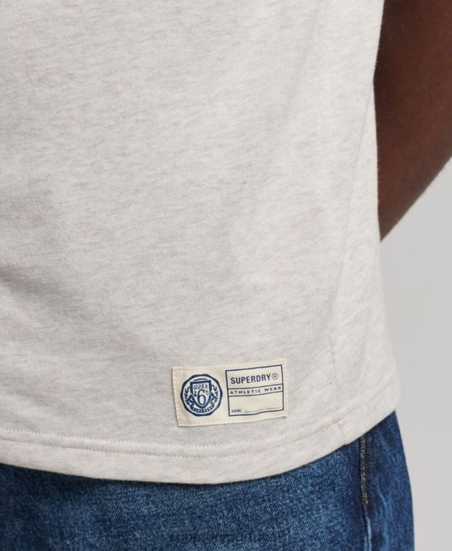 camiseta colegial estilo script vintage homens creme roupas Superdry 2208H4953