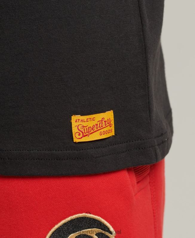 camiseta colegial vintage homens preto roupas Superdry 2208H4950