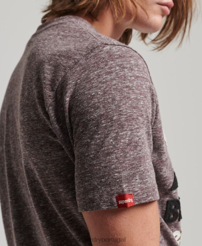 camiseta com apliques ao ar livre homens marrom roupas Superdry 2208H116