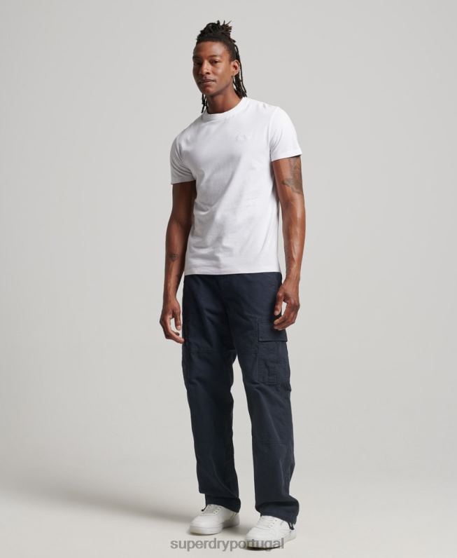 camiseta com logo essencial de algodão orgânico homens branco roupas Superdry 2208H1