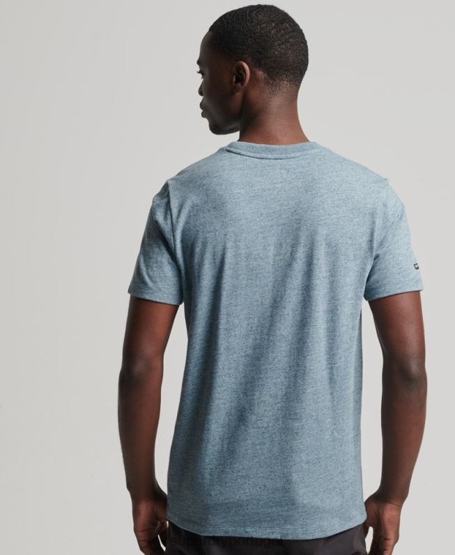 camiseta com logo tonal do local homens azul roupas Superdry 2208H4893