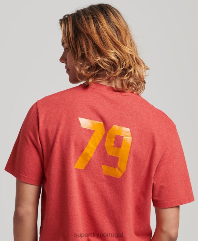 camiseta com roteiro da cidade atlética homens vermelho roupas Superdry 2208H4894