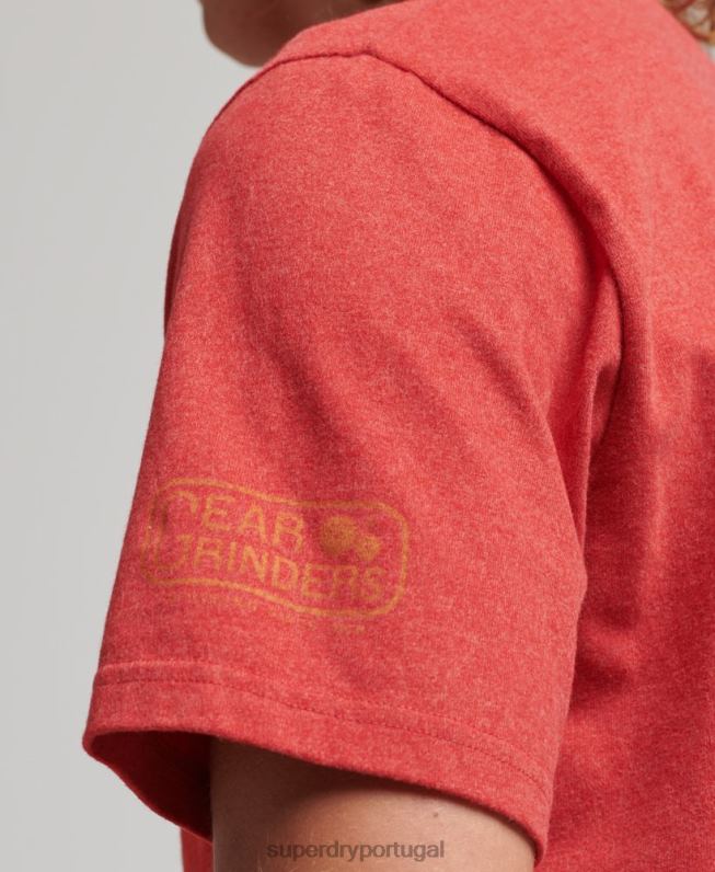 camiseta com roteiro da cidade atlética homens vermelho roupas Superdry 2208H4894