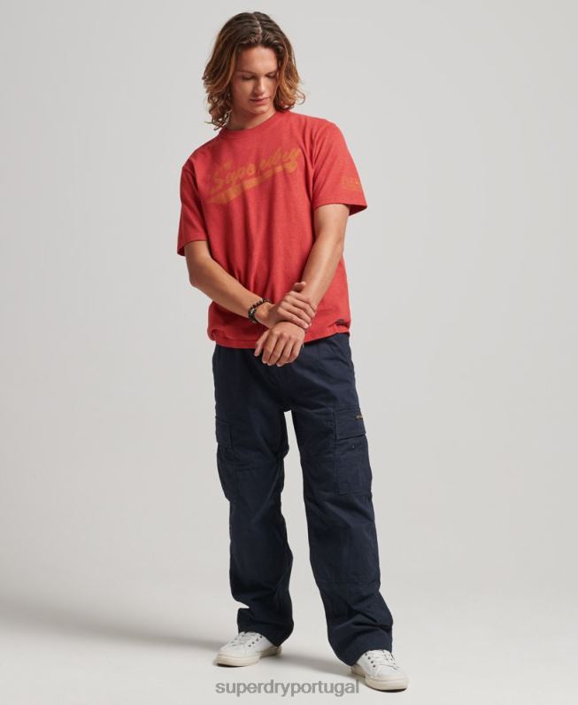 camiseta com roteiro da cidade atlética homens vermelho roupas Superdry 2208H4894