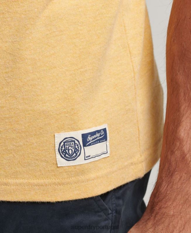 camiseta da faculdade estilo script vintage homens amarelo roupas Superdry 2208H4922
