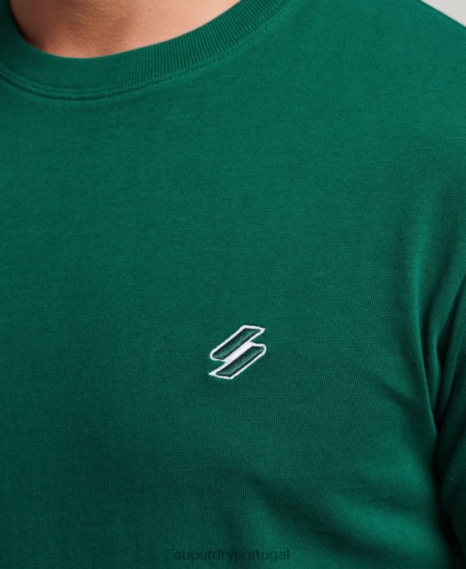 camiseta de ajuste solto com logo essencial de algodão orgânico homens verde roupas Superdry 2208H4969