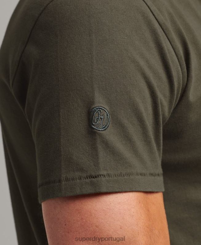 camiseta de bolso de algodão orgânico homens caqui roupas Superdry 2208H4869