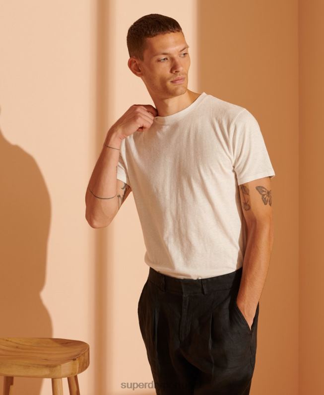 camiseta de cânhamo edição limitada homens branco roupas Superdry 2208H4986