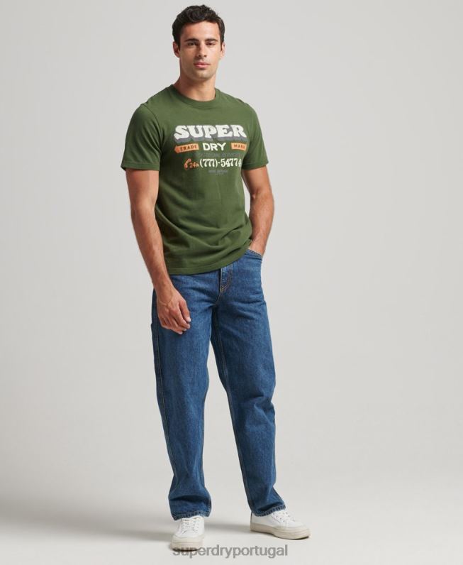 camiseta de escritor de sinal vintage homens cinza roupas Superdry 2208H4874