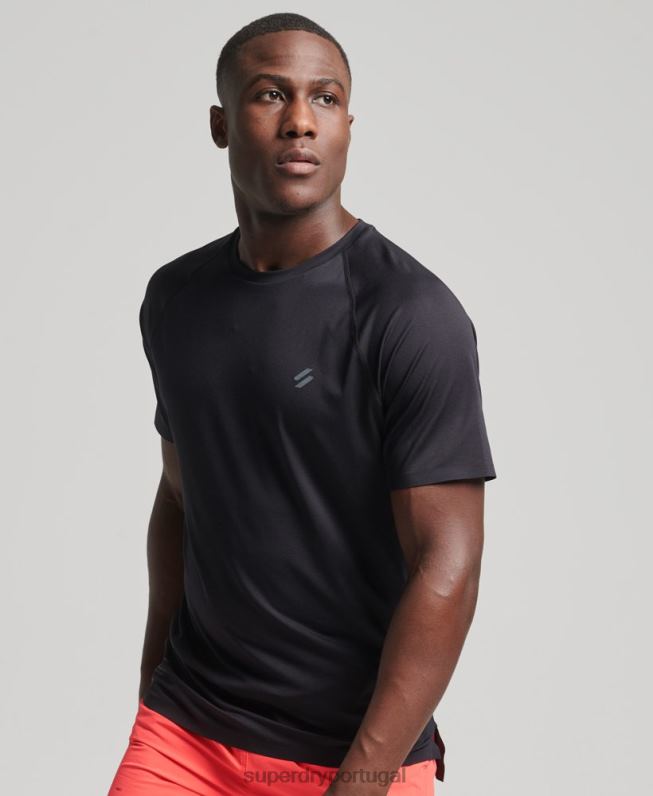camiseta de manga curta premium train homens preto roupas Superdry 2208H5386