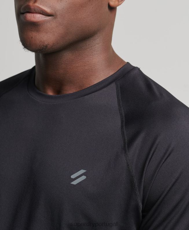 camiseta de manga curta premium train homens preto roupas Superdry 2208H5386