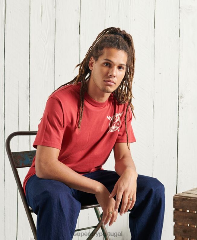 camiseta dry graphic edição limitada homens vermelho roupas Superdry 2208H4981