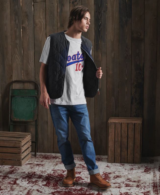 camiseta dry varsity edição limitada homens cinza roupas Superdry 2208H4979