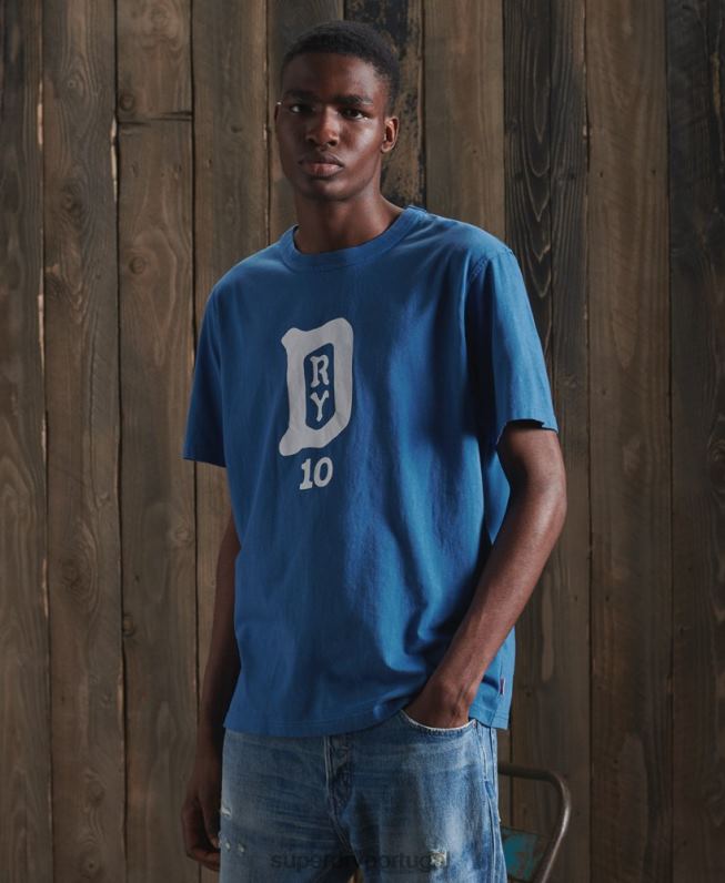 camiseta dry varsity edição limitada homens marinha roupas Superdry 2208H4985