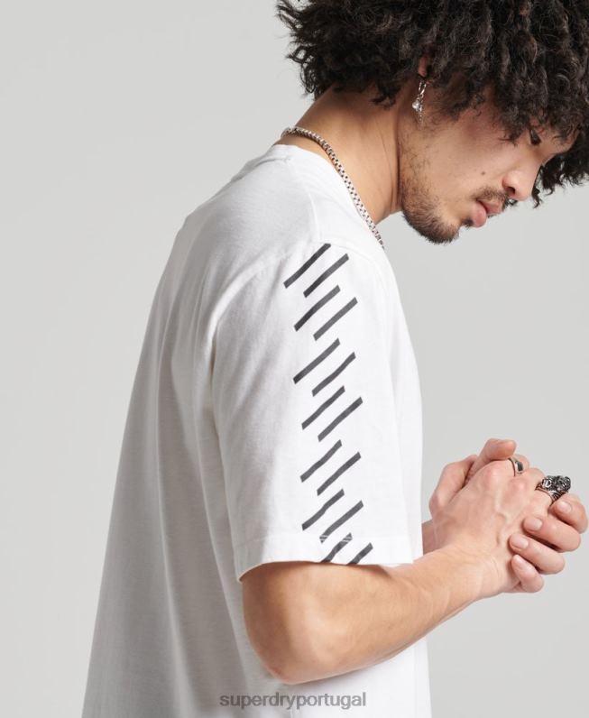 camiseta esportiva code core homens branco roupas Superdry 2208H4920