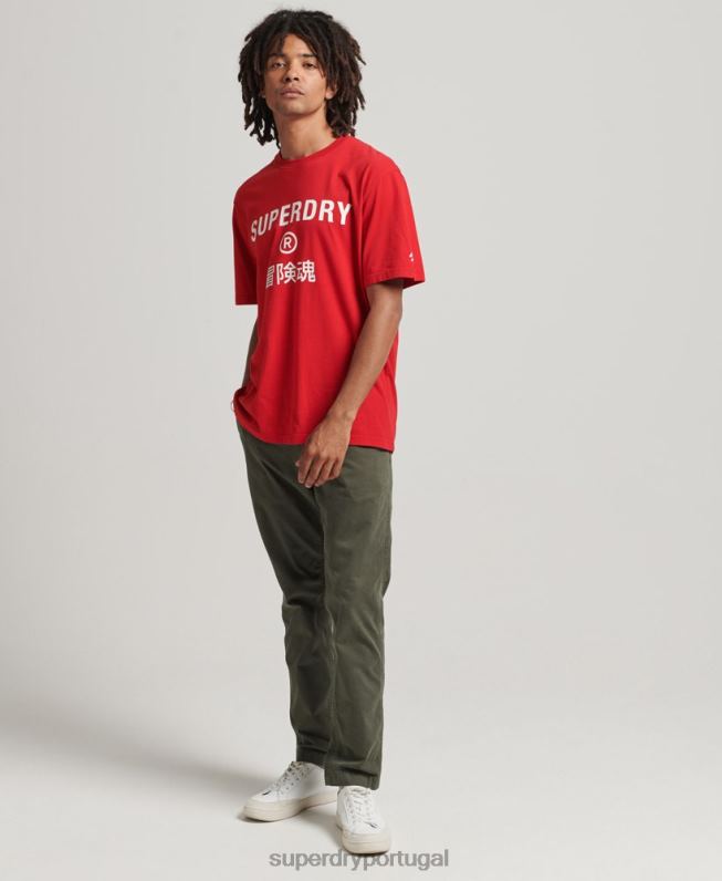 camiseta esportiva code core homens vermelho roupas Superdry 2208H4937