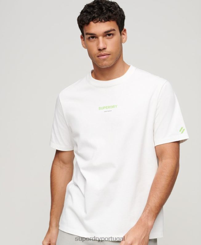 camiseta esportiva homens branco roupas Superdry 2208H79