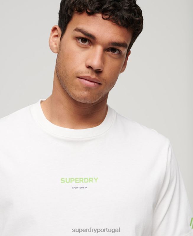 camiseta esportiva homens branco roupas Superdry 2208H79