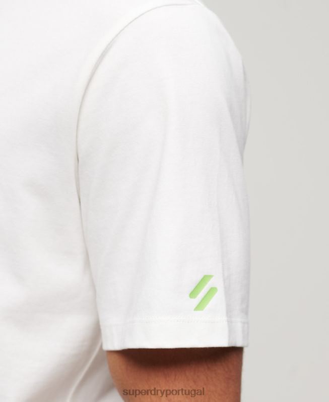 camiseta esportiva homens branco roupas Superdry 2208H79