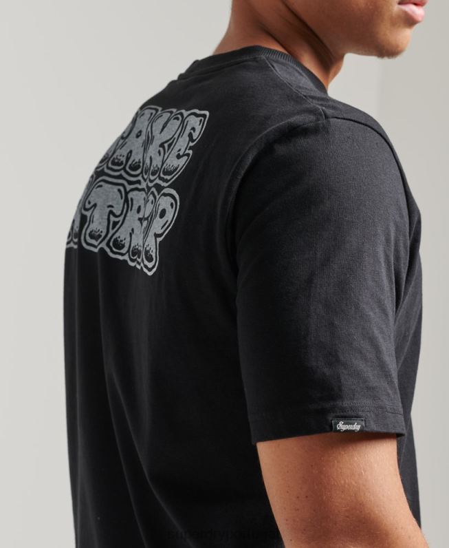 camiseta estampada na floresta homens cinza escuro roupas Superdry 2208H4853