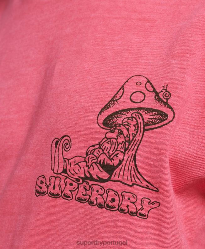 camiseta estampada na floresta homens rosa roupas Superdry 2208H4793